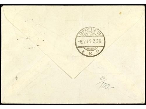 ✉ ALEMANIA. 1919. CORREO AÉREO. ERSTER FLUG VON/WEIMAR NACH 