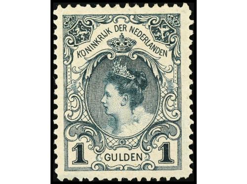 * HOLANDA. Yv. 61, 61a. 1 g. verde. Tipos I y II. LUJO . Cat