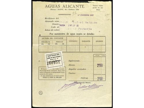 ° ESPAÑA GUERRA CIVIL. ZONA REPUBLICANA. ALICANTE. 5 valores