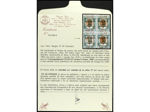 * ESPAÑA E. LOCALES PATRIOTICAS: BURGOS. Ed. 52 + 52 var. 20