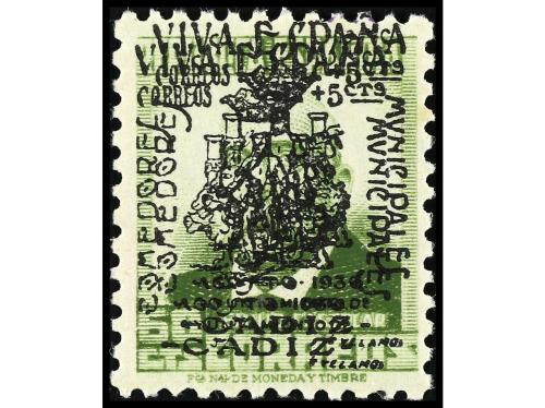 * ESPAÑA E. LOCALES PATRIOTICAS: CADIZ. Ed. 1/8hh + NE 1hh. 