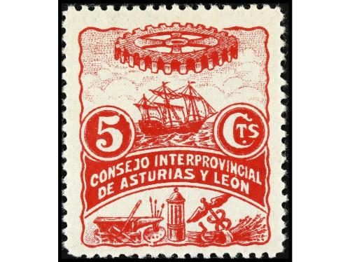 ** ESPAÑA: ASTURIAS Y LEON. Ed. 1/3 y 6/7. Conjunto de 5 val