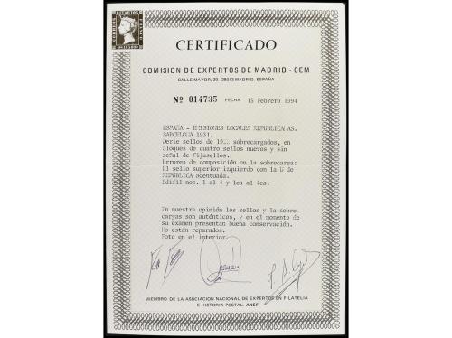 ** ESPAÑA E. LOCALES REPUBLICANAS: BARCELONA. Ed. 1/4 + 1hea