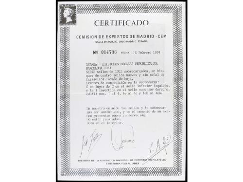 ** ESPAÑA E. LOCALES REPUBLICANAS: BARCELONA. Ed. 1/4 + 1/4h