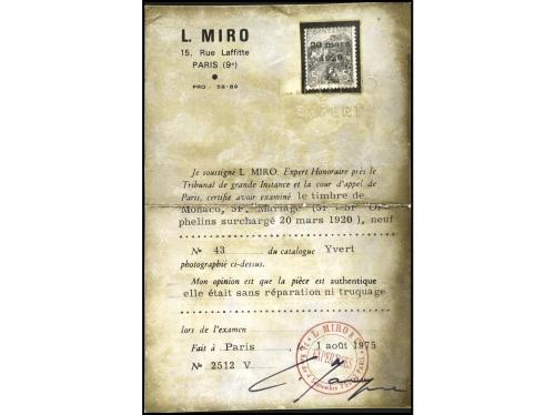 * MONACO. Yv. 43. 5 + 5 f. rosa sobre verdoso. Muy bonito y 