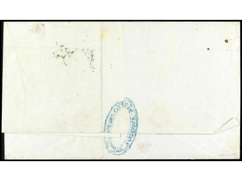 ✉ ESPAÑA. Ed. 2. 1850. SANTANDER a MADRID. 12 cuartos lila, 