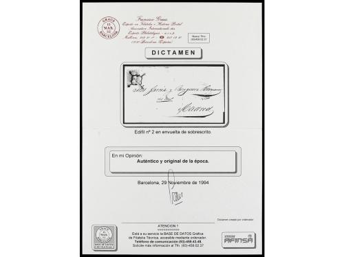 ✉ ESPAÑA. Ed. 2. 1850. SANTANDER a MADRID. 12 cuartos lila, 