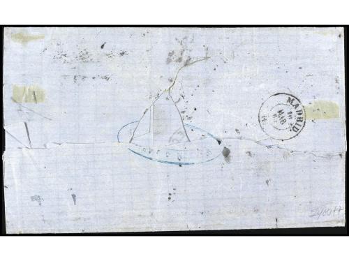 ✉ ESPAÑA. Ed. 100 (4). 1869. JEREZ a LONDRES. 200 mils. verd
