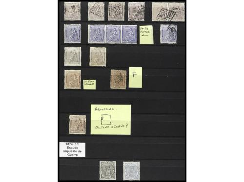 */° ESPAÑA. Ed. 102/140. 1870-73. Colección stock montada en