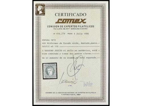 */° ESPAÑA. Ed. 102/140. 1870-73. Colección stock montada en