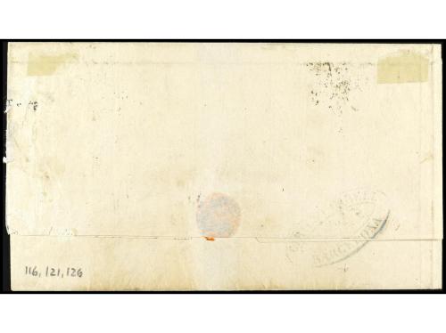 ✉ ESPAÑA. Ed. 116, 121, 126. 1873. BARCELONA a BUENOS AIRES.
