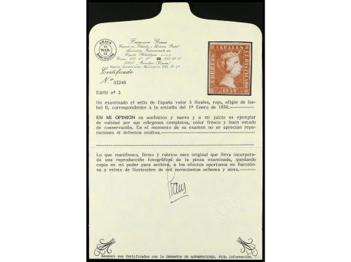 * ESPAÑA. Ed. 3. 5 reales rojo. Color intenso y buenos márge