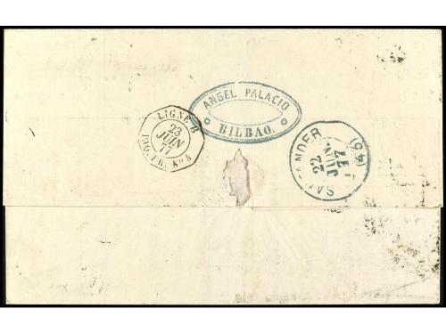 ✉ ESPAÑA. Ed. 175 (2), 180. 1877. BILBAO a VERACRUZ. 10 cts.