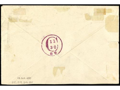 ✉ ESPAÑA. Ed. 215, 217, 219/21. 1889. MADRID a NEW YORK. Car
