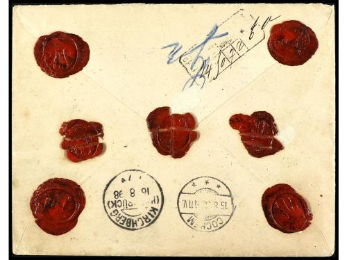 ✉ ESPAÑA. Ed. 221, 223 (2), 240. 1898. BARCELONA a ALEMANIA.