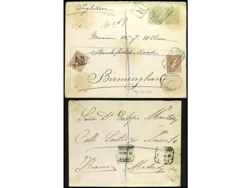 ✉ ESPAÑA. 1890-1900. ALFONSO XIII. PELÓN. Conjunto de 8 cart