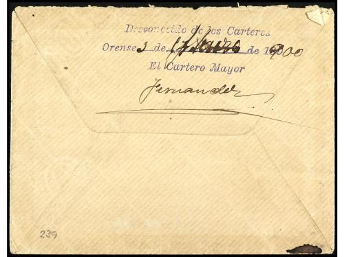 ✉ ESPAÑA. Ed. 239. 1900. A ORENSE. 20 céntimos negro, fechad