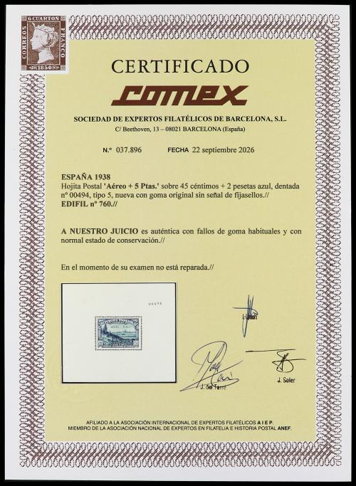 ** ESPAÑA. Ed. 262. 40 cts. rosa. Centrado perfecto. PIEZA D