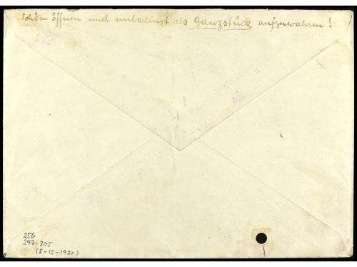 ✉ ESPAÑA. Ed. 297/305, 256. 1920. MADRID a SUIZA. Precioso f