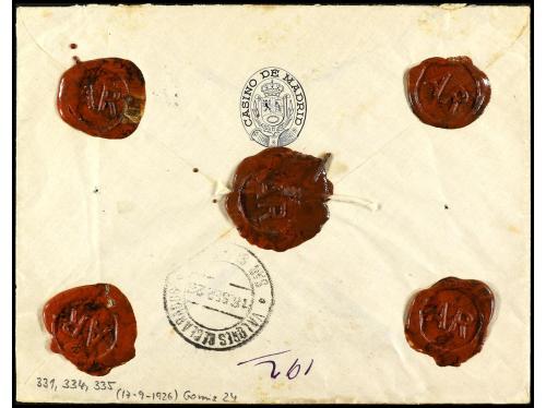 ✉ ESPAÑA. Ed. 331, 334/35. 1926. MADRID a SAN SEBASTIÁN. 25 