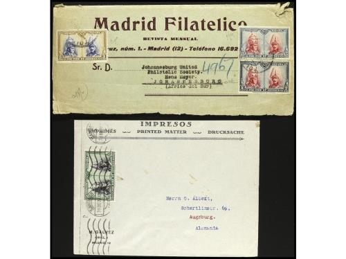 ✉ ESPAÑA. 1928. Conjunto de 6 sobres circulados con sellos d