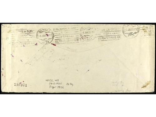 ✉ ESPAÑA. Ed. 481 (2). 1930. SEVILLA a ALEMANIA por GRAF ZEP