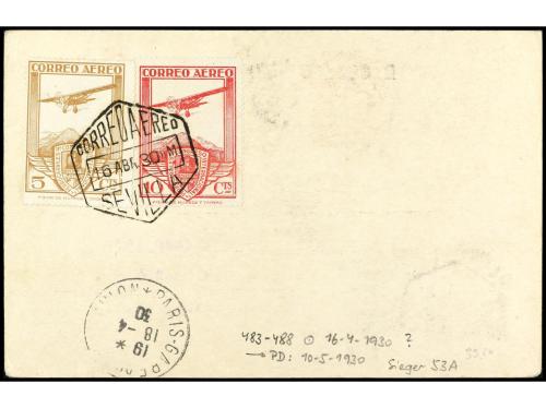 ✉ ESPAÑA. Ed. 483/8. 1930. SEVILLA a ALEMANIA. Serie complet