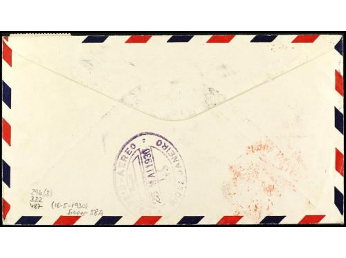 ✉ ESPAÑA. Ed. 487, 296 (3). 1930. SEVILLA a NEW YORK por GRA