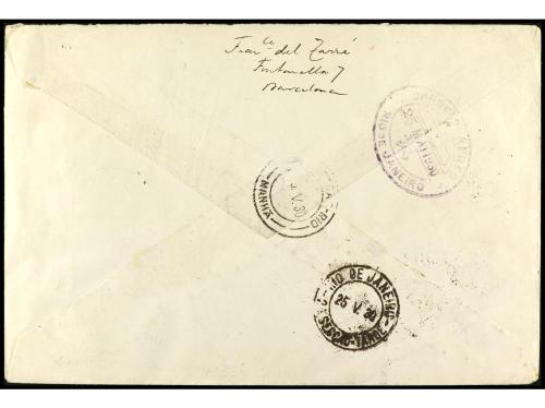 ✉ ESPAÑA. Ed. 488 (2). 1930. BARCELONA a BRASIL por GRAF ZEP