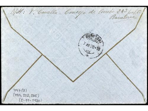 ✉ ESPAÑA. Ed. 497 (2). 1930. BARCELONA a SUIZA. 40 c. Vaquer