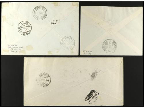 ✉ ESPAÑA. Conjunto de 3 sobres circulados 15/17 junio 1930, 