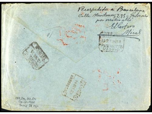 ✉ ESPAÑA. Ed. 569/70, 573/74. 1930 (12 octubre). SEVILLA a B