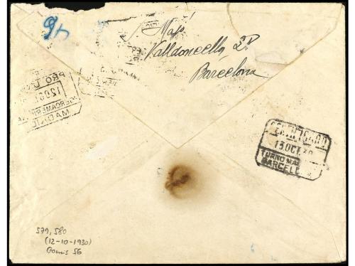 ✉ ESPAÑA. Ed. 579/80. 1930 (12 octubre). MADRID a BARCELONA.