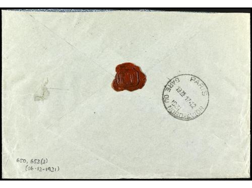 ✉ ESPAÑA. Ed. 650, 653 (3). 1931. BARCELONA a BÉLGICA. 5 cts
