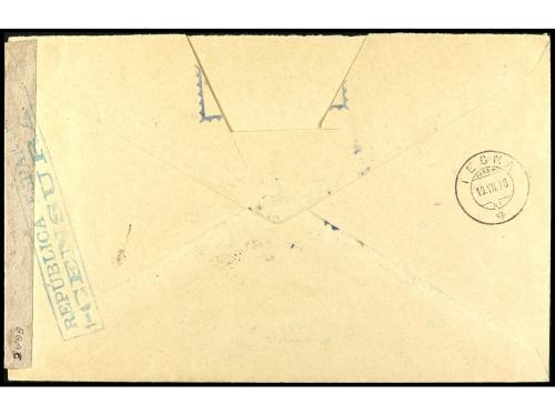 ✉ ESPAÑA. Ed. 757, 761/2. 1938. BARCELONA a SUIZA. 45 c. + 2
