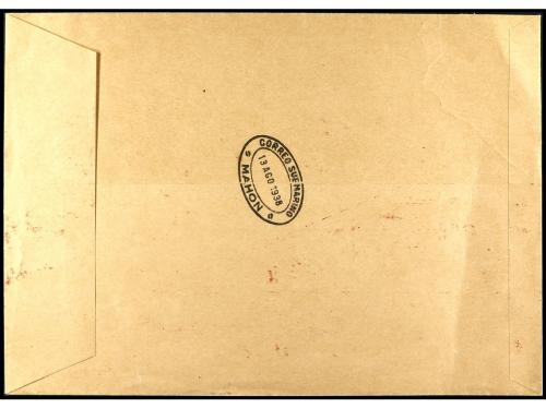 ✉ ESPAÑA. Ed. 757, 773/74. 1938. BARCELONA a MAHÓN. Sobre co