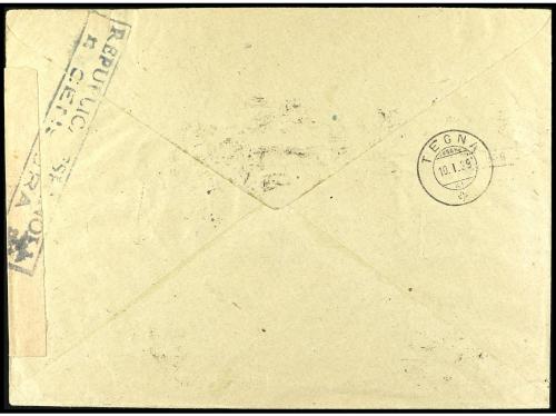✉ ESPAÑA. Ed. 757. 1938. BARCELONA a SUIZA. 45 c. + 2 pts. m
