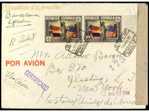 ✉ ESPAÑA. Ed. 760s. 1938 (12 agosto). HB. Aéreo + 5 pts. Tip