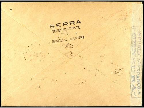 ✉ ESPAÑA. Ed. 767. 1938. BARCELONA a BÉLGICA. 45 cts. + 5 pt
