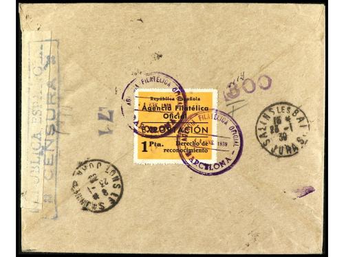 ✉ ESPAÑA. Ed. 773/4, 791. 1939. BARCELONA a FRANCIA, circula