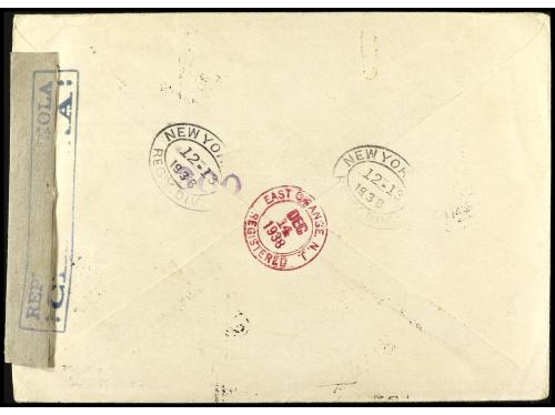✉ ESPAÑA. Ed. 792/800. 1938 (25 noviembre). BARCELONA a NEW 