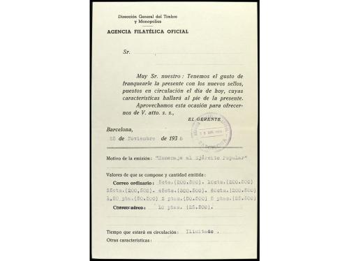 ✉ ESPAÑA. Ed. 792/800. 1938 (25 noviembre). BARCELONA a NEW 
