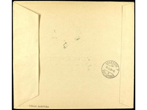 ✉ ESPAÑA. Ed. 847cc. 1938. BURGOS a SUIZA. HB CAMBIO DE COLO