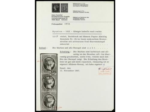 ° Δ ESPAÑA. Ed. 18. 12 cuartos lila. Importante conjunto com