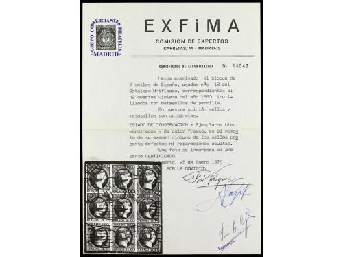° Δ ESPAÑA. Ed. 18. 12 cuartos lila. Importante conjunto com