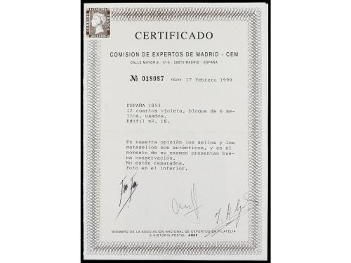 ° Δ ESPAÑA. Ed. 18. 12 cuartos lila. Importante conjunto com