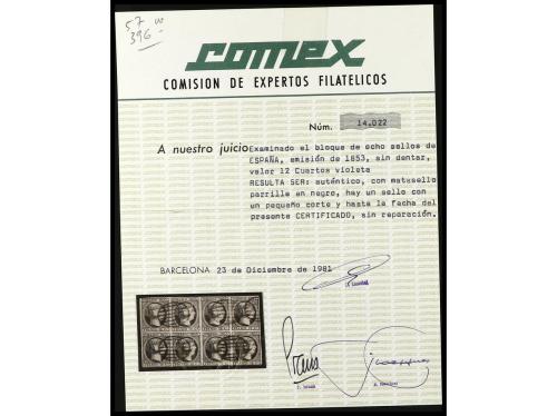° Δ ESPAÑA. Ed. 18. 12 cuartos lila. Importante conjunto com