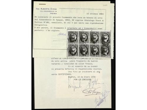 ° Δ ESPAÑA. Ed. 18. 12 cuartos lila. Importante conjunto com