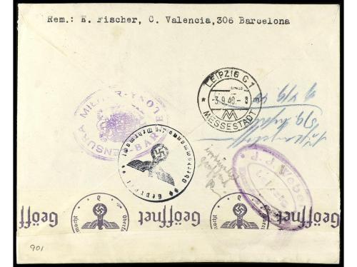 ✉ ESPAÑA. Ed. 901, 902. 1940. 2 sobres circulados a ALEMANIA