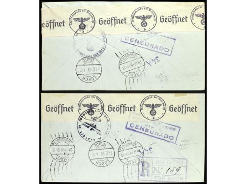 ✉ ESPAÑA. Ed. 912, 912cc y 913, 913cc. 1940. 2 sobres circul